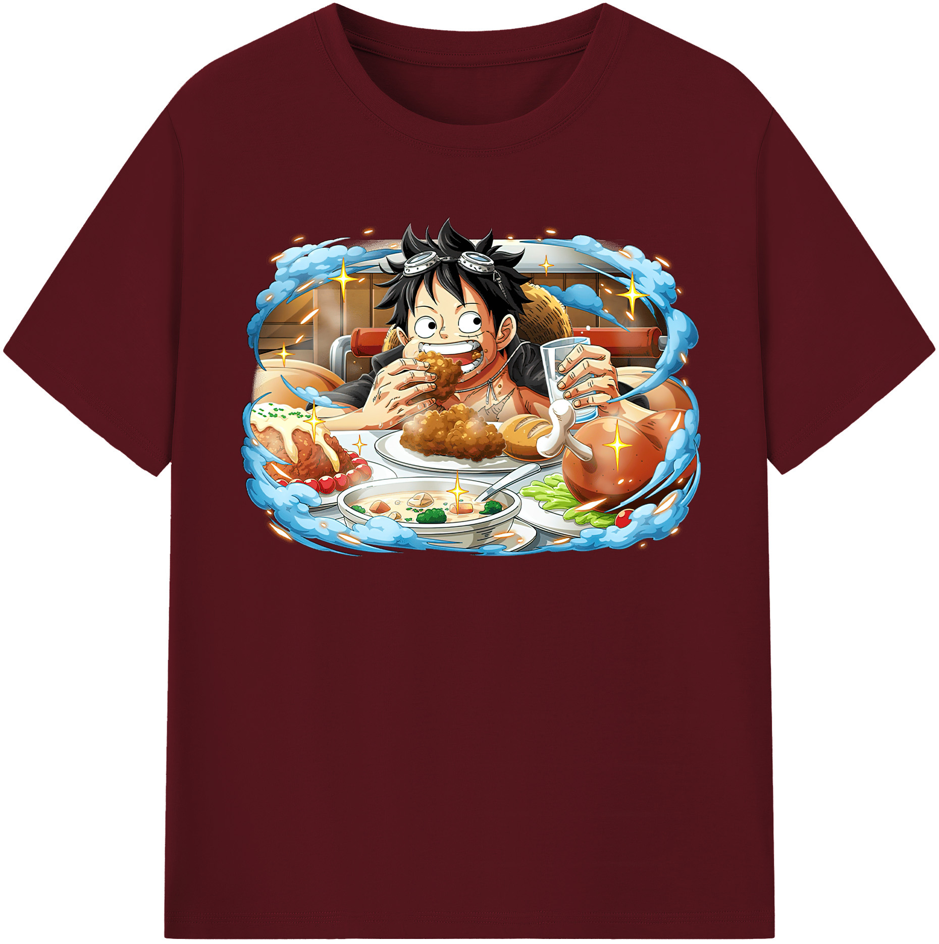 ワンピース モンキー・D・ルフィ ONE PIECE Monkey D. Luffy 綿100％半袖Tシャツ（フロントプリント）
